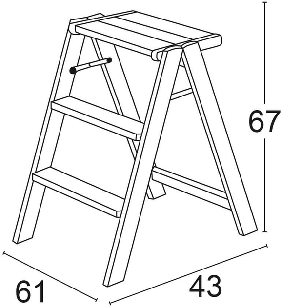 Drewniana drabinka Arredamenti Osimo 67 x 61 cm Brązowa (ARIT-70-BR) - obraz 3