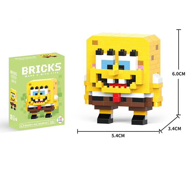 Конструктор фігурка Пікселі BRICKS Губка Боб Квадратні Штани SpongeBob SquarePants - зображення 4