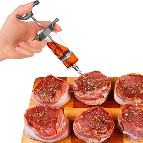 Кухонный шприц для инъекции маринада в мясо 50 мл с 3 иглами RUHHY 7,7х23х3,5 см (23055) - изображение 3