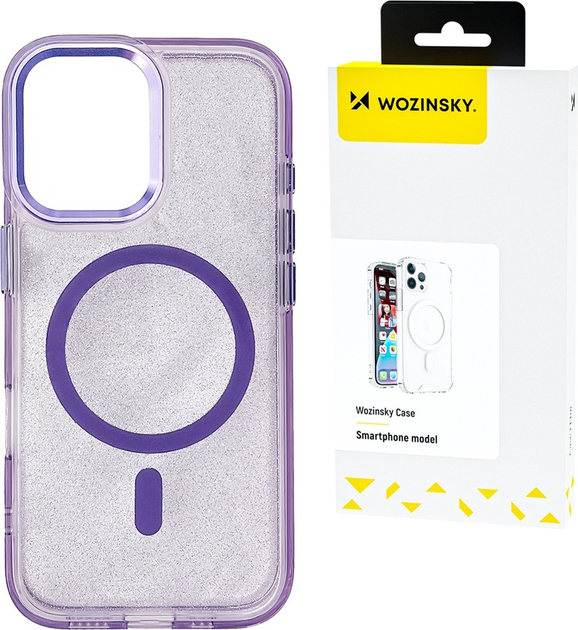 Etui Wozinsky Glitter Case MagSafe do Samsung Galaxy S25+ Purple (5907769369889) - obraz 2