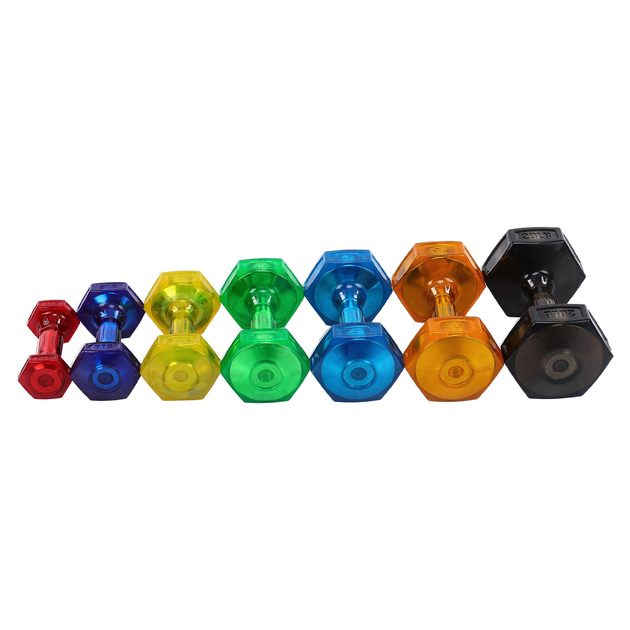 Гантель для фитнеса с TPU покрытием Zelart Jelly Urethane Coated Dumbbells TA-2946-12_5LB 1шт 5,7кг синий - изображение 4