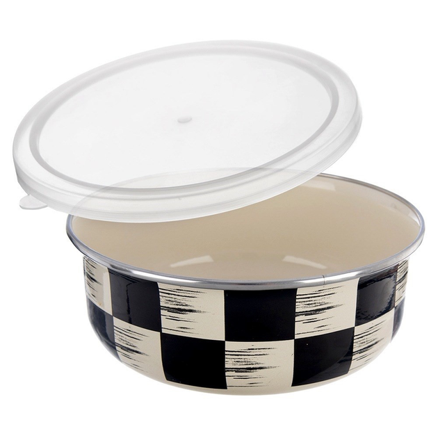 Miska Vilde SZACHOWNICA emaliowana z pokrywką 19 cm 1.5 l (8592381207106) - obraz 2