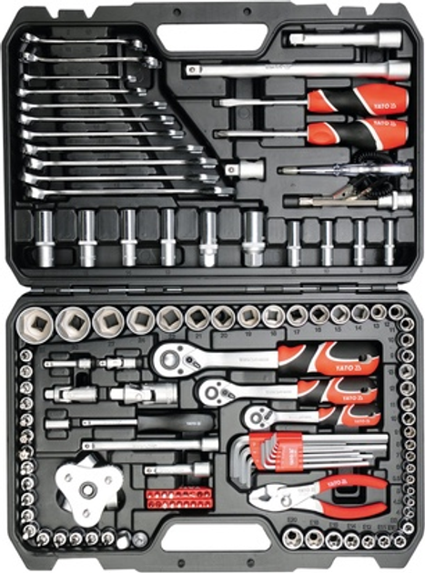 Zestaw narzędzi YATO 1/4'', 3/8'', 1/2' 126 elementów (YT-38875) - obraz 1