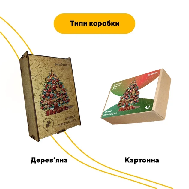 Пазл дерев'яний Ялинка Благополуччя, А5, 35 елементів, Картонна коробка - изображение 4