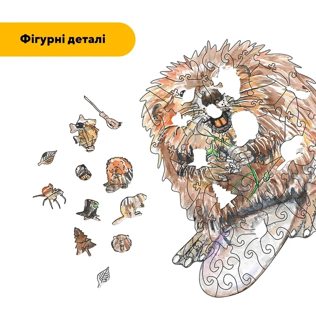 Пазл дерев'яний Кур*а Бобер, А5, 35 елементів, Картонна коробка - Фото 3 Пазл дерев'яний Кур*а Бобер, А5, 35 елементів, Картонна коробка - изображение 3