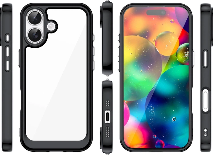 Etui plecki Hurtel Outer Space do Apple iPhone 17 Transparent/Black (5907769379604) - obraz 2