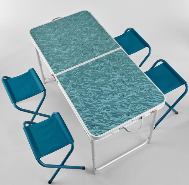 Розкладний стіл та чотири стільці для кемпінгу Quechua Camp Furniture 4+1 (8575786) - зображення 6