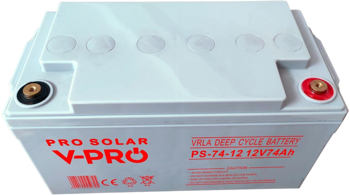 Акумуляторна батарея Volt Polska DEEP CYCLE VPRO SOLAR 12V 74Ah VRLA (5904100450725) - зображення 5