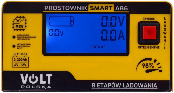 Prostownik akumulatorowy Volt Polska SMART 6V/12V 15A A86 (5903760240080) - obraz 3