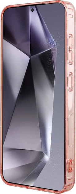 Панель Guess 4G Glitter Triangle Buttons MagSafe для Samsung Galaxy S25 Pink (3666339449612) - зображення 4