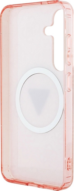 Панель Guess 4G Glitter Triangle Buttons MagSafe для Samsung Galaxy S25 Pink (3666339449612) - зображення 7