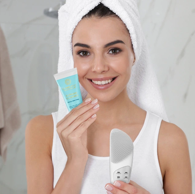 Szczoteczka do twarzy Lumineo Sonic perłowa + żel do wszystkich rodzajów skóry (5904726872734) - obraz 9