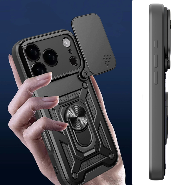 Панель Hurtel Hybrid Armor Camshield для Apple iPhone 17 Pro Max Black (5907769379406) - зображення 2