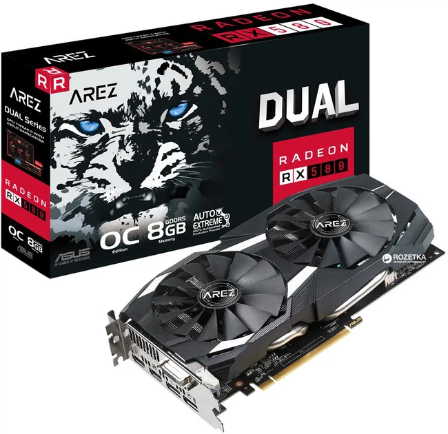Видеокарта Asus PCI-Ex Radeon RX580 AREZ Dual 8GB GDDR5 (256bit