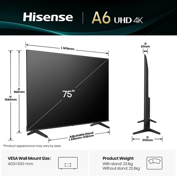 LED-телевізор Hisense 75A6Q - Фото 3 LED-телевізор Hisense 75A6Q - изображение 3