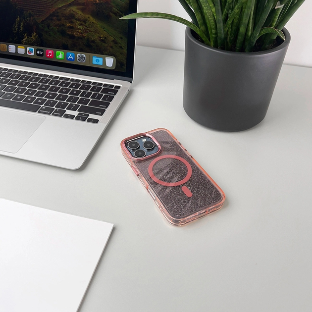 Etui plecki Hurtel Glitter Case MagSafe Compatible do Apple iPhone 17 Pro Pink (5907769380419) - obraz 6