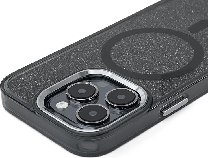 Etui plecki Hurtel Glitter Case with MagSafe do Samsung Galaxy S25 Edge Black (5907769376313) - obraz 2
