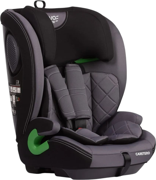 Fotelik samochodowy Caretero Vivo I-Size Isofix od 76 cm do 150 cm Grafitowy TERO-2050 (5903076321701) - obraz 1
