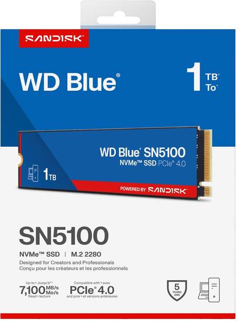 Dysk SSD Western Digital SN5100 1TB M.2 2280 NVMe PCIe 4.0 x4 3D CBA NAND (WDS100T5B0E-00CPE0) - obraz 5