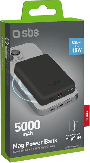 Powerbank SBS TEBB5000MAG1CK 5000 mAh 10W Black (8018417464829) - obraz 5