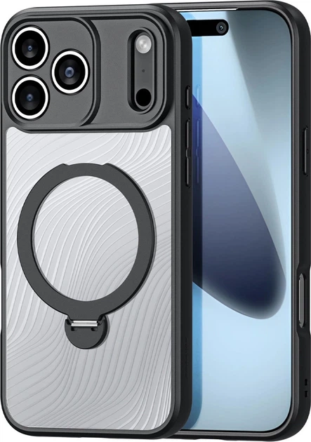 Etui plecki Dux Ducis Aimo Mag Case with Magnetic Ring and Stand do Apple iPhone 17 Pro Max Black (6971824153378) - obraz 1