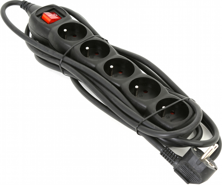 Listwa zasilająca Omega Listwa 3 m 5 gniazd Black (5907595411066) - obraz 1