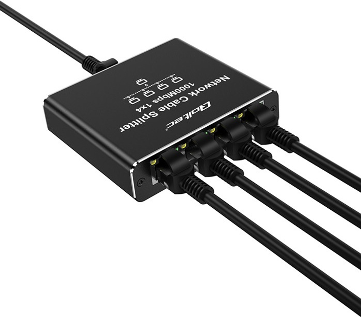 Rozdzielacz sieciowy Qoltec Ethernet mini SWITCH 1 x 4 RJ45 1000Mb/s USB-C (5901878522937) - obraz 4