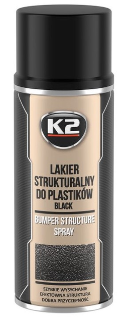 Lakier strukturalny do plastiku K2 Bumper 400 ml Czarny (5906534007797) - obraz 1