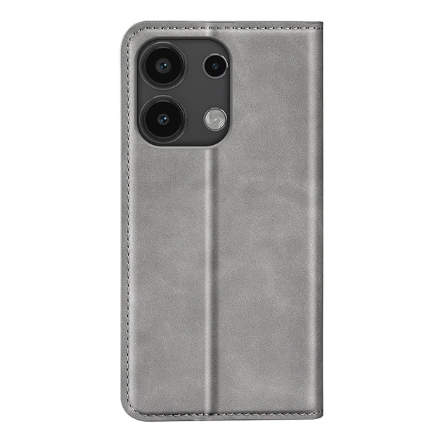Чехол Taba Retro-Skin для Xiaomi Redmi Note 13 Pro 4G книжка с визитницей кожа PU серый - изображение 5