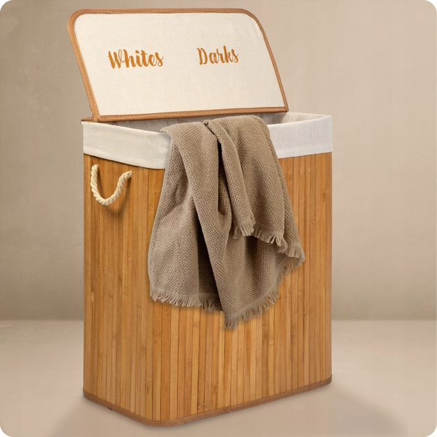 Bambusowy kosz na pranie Massido 100 l (5903890625108) - obraz 3
