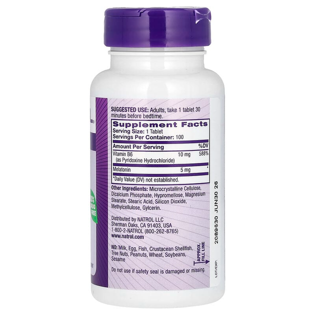 Мелатонин, Natrol, 100 таблеток, (NTL-04837) - изображение 2