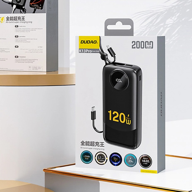 УМБ Dudao K13Pro 20000mAh 22.5W Black (6977196682355) - зображення 3