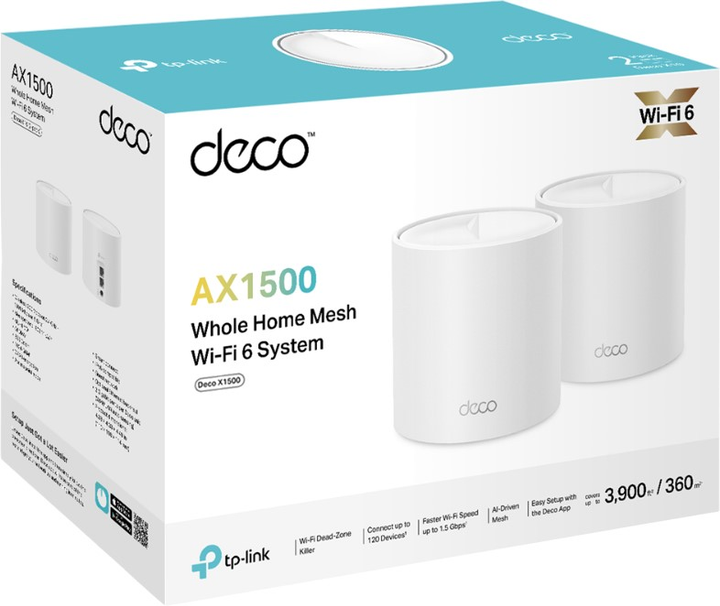 Маршрутизатор TP-LINK Deco X1500 (2-pack) (224B0R8X00527) - Уцінка - зображення 3