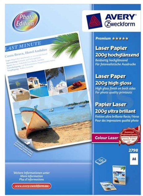 Фотопапір Avery Zweckform Laser Papier Premium Глянцева A4 200 г/м? 100 аркушів (4004182026021) (955555912042122) - Уцінка - зображення 1