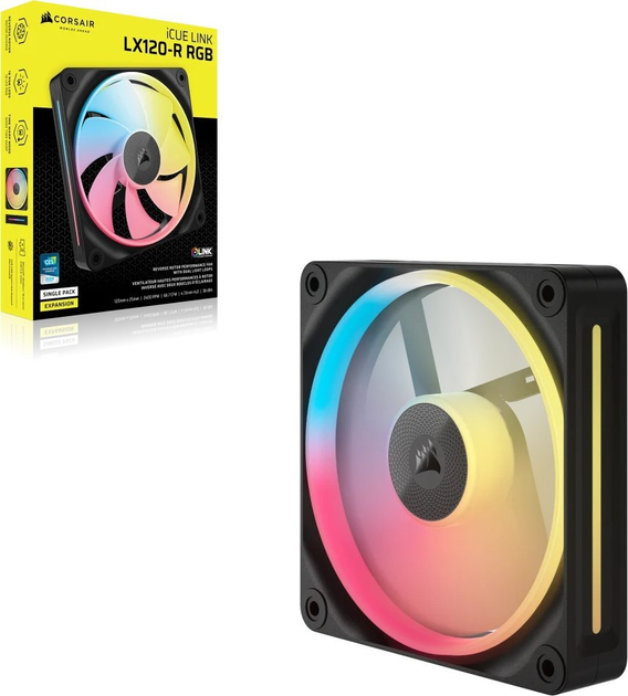 Вентилятор Corsair iCUE Link LX120-R RGB 120 mm PWM Reverse Black (CO-9051049-WW) (A92VG4371128P5) - Уцінка - зображення 3