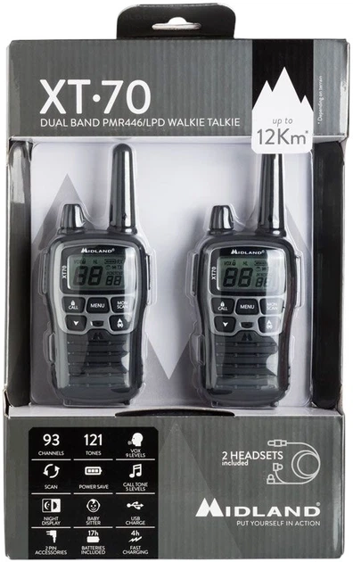 Reczny radiotelefon Midland XT70 Twin Black (8011869197208) (955555912804075) - Outlet - obraz 4