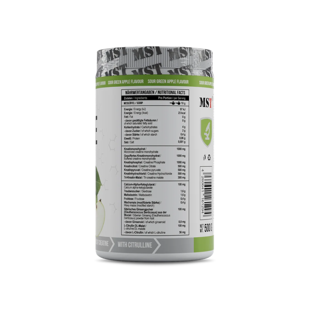 MST Nutrition, Креатин, Creatine Kick, (7 креатинов в 1), вкус зеленое яблоко, 500 г (MST-00299) - изображение 2