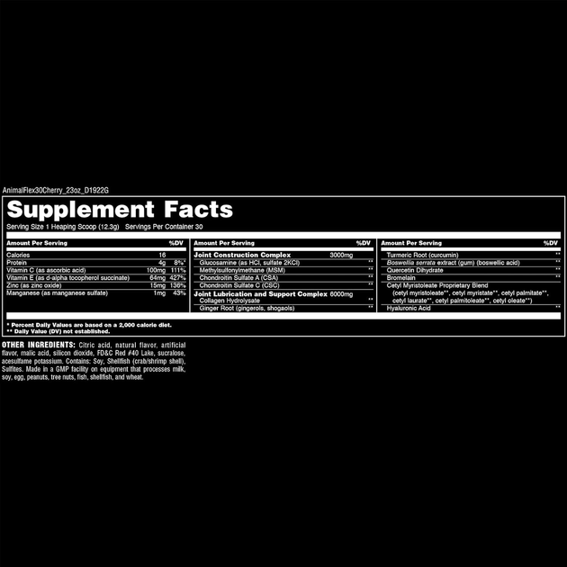 Universal Nutrition, Animal Flex, порошок для поддержки суставов, со вкусом вишни, 369 г (UNN-03288) - изображение 5