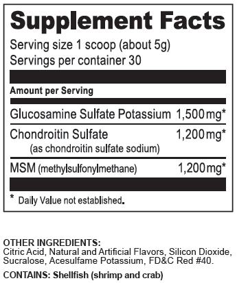 Ultimate Nutrition, Glucosamine & CHONDROITIN, MSM - 158 г - Fruit Punch (816289) - изображение 2