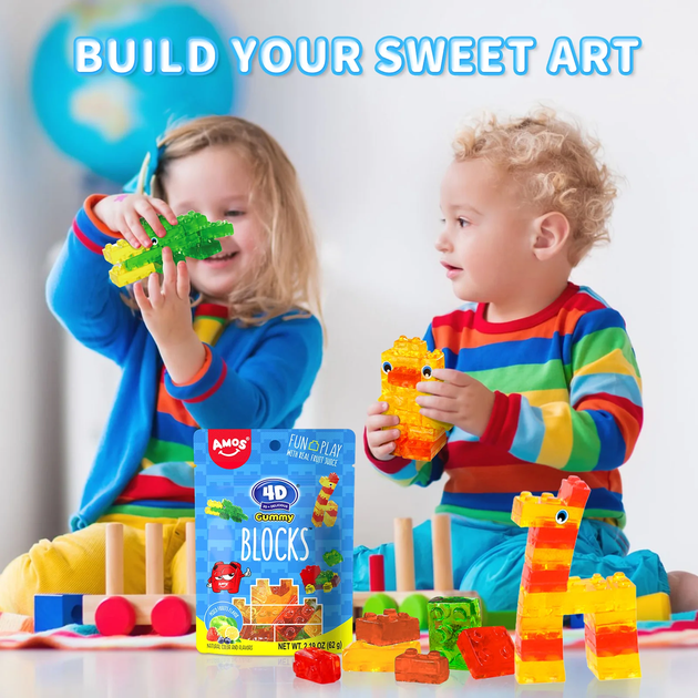 Желейные конфеты 4D Block Gummy в форме лего 72 г - Фото 5 Желейные конфеты 4D Block Gummy в форме лего 72 г - изображение 5