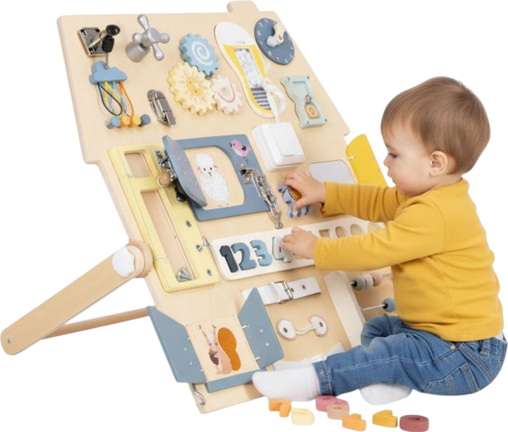 Drewniana tablica manipulacyjna EcoToys XL 2557 (5905817008988) - obraz 6