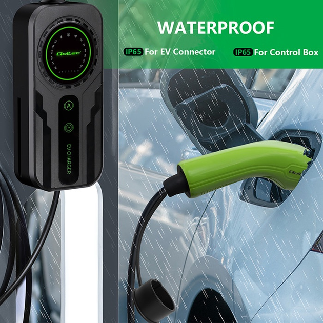 Мобільний зарядний пристрій для електромобілів Qoltec EV з регулюванням 2 в 1 Type 2 3.5 кВт 5 м (5901878524689) - зображення 8