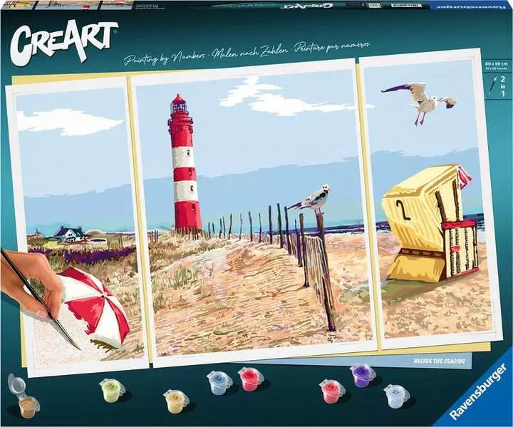 Malowanie po numerach Ravensburger CreArt Plaża 80 x 50 cm (4005556202775) - obraz 1