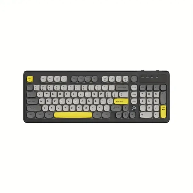 Игровая клавиатура Ajazz AF98 (97 клавиш, RGB-подсветка, USB-C, черно-желто-серая) - изображение 2