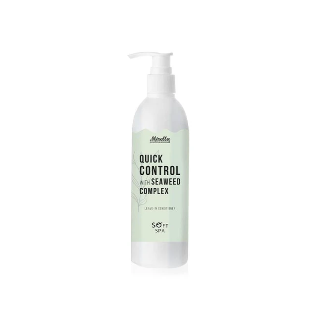 Незмивний кондиціонер Mirella Professional Soft Spa Quick Control з морськими водоростями для дисципліни та пом'якшення волосся, 250 мл - Фото 1 Незмивний кондиціонер Mirella Professional Soft Spa Quick Control з морськими водоростями для дисципліни та пом'якшення волосся, 250 мл - зображення 1