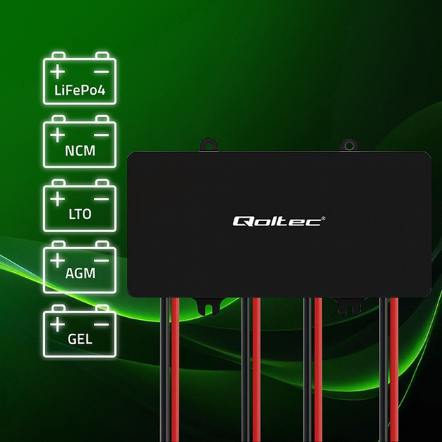 Balanser napięcia Qoltec 48 V do akumulatorów 4 x 12 V LiFePO4, AGM, GEL (5901878510989) - obraz 7