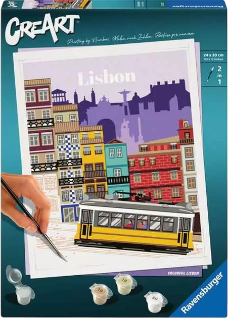 Malowanie po numerach Ravensburger CreArt Lizbona 24 x 30 cm (4005556255221) - obraz 1