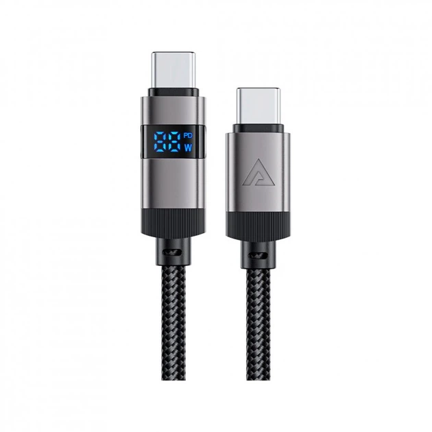 Дата кабель USB-C to USB-C 1.2m 60W digital display C15-03 Black Acefast (6974316283720) (260946) - Фото 1 Дата кабель USB-C to USB-C 1.2m 60W digital display C15-03 Black Acefast (6974316283720) (260946) - изображение 1