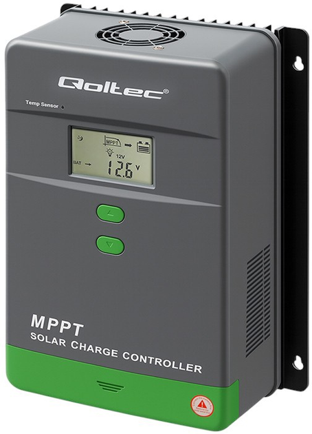 Контролер заряду сонячної батареї Qoltec MPPT з датчиком температури 60 А 12/24 В (5901878536651) - зображення 1