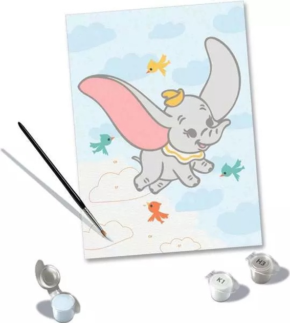 Malowanie po numerach Ravensburger CreArt Disney Baby Dumbo 18 x 24 cm (4005556258994) - obraz 3